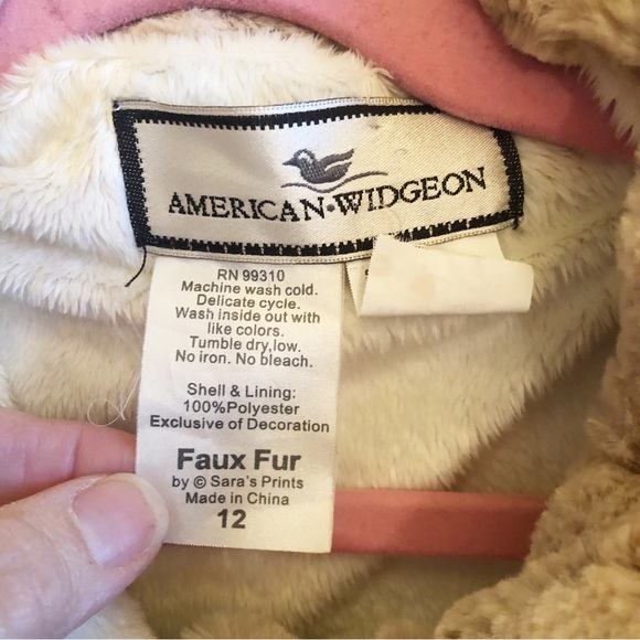 American Widgeon Chasing Fireflies Faux Fur Coat and Hat - Picture 4 of 12